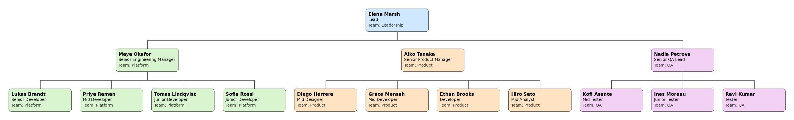 CTOrg example org chart